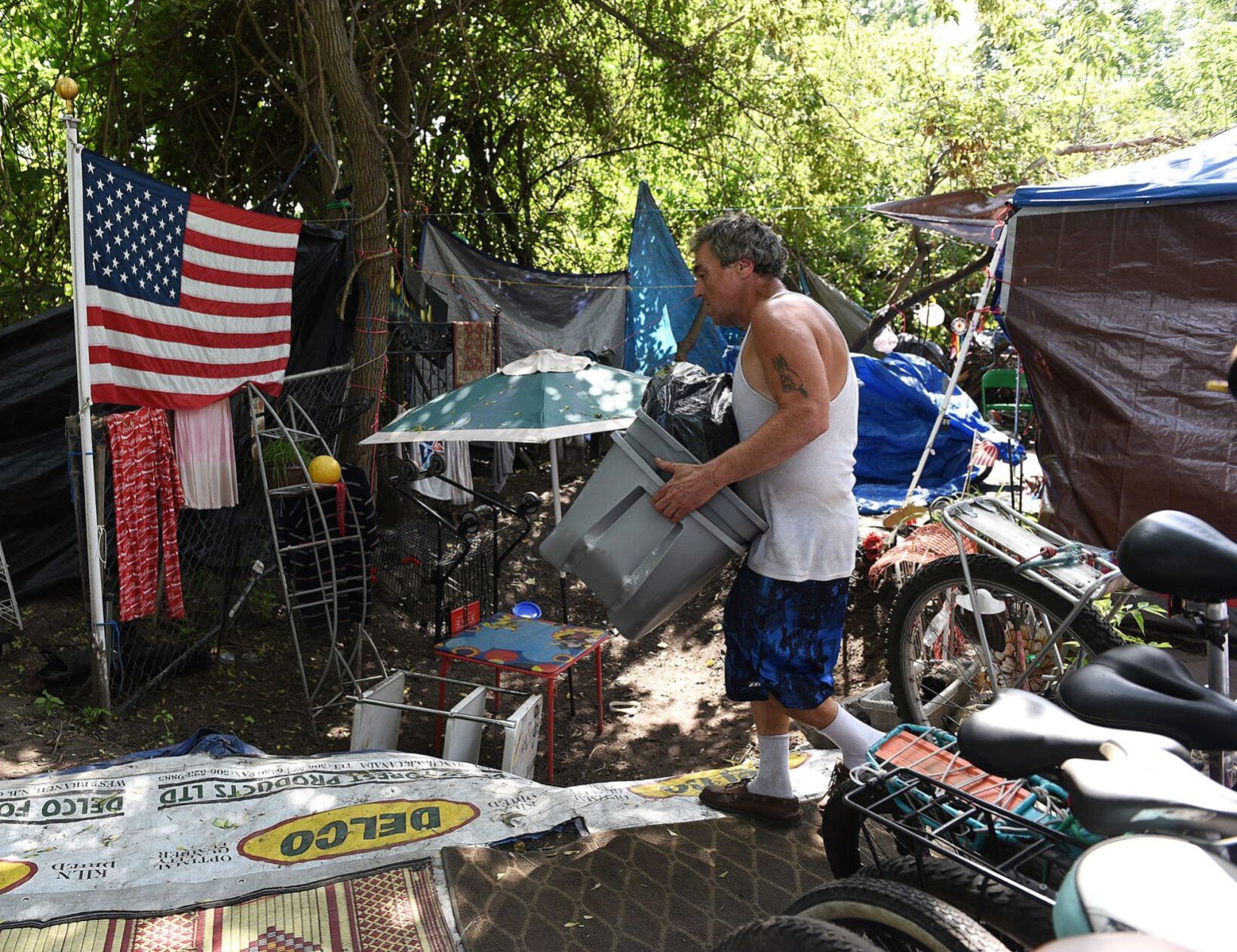 Al Proulx gathers belongings